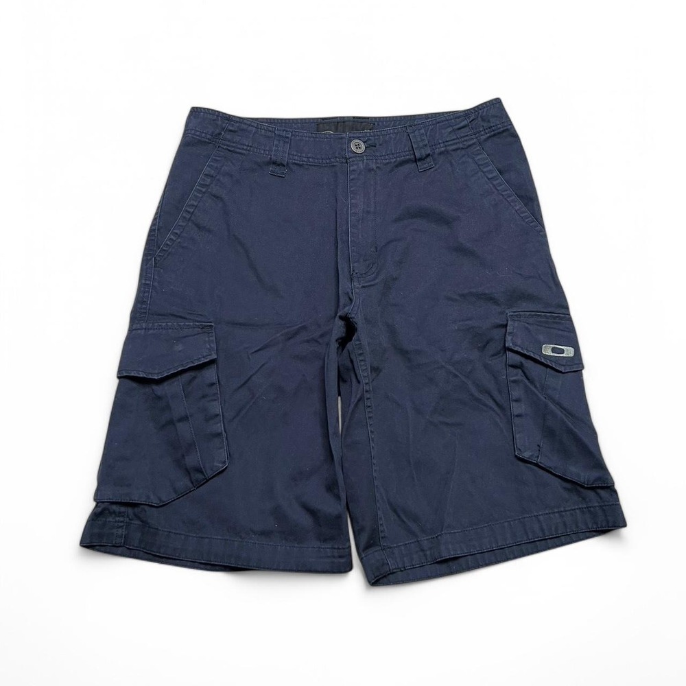 Oakley Cargo Shorts Mens 32 Navy Blue Embroidered Logo Utility Gorpcore RN96548